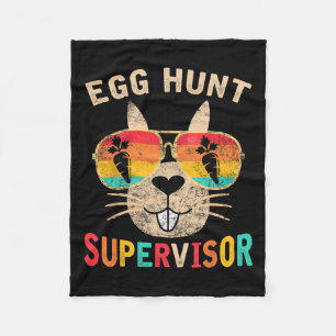 Egg Hunt Supervisor Retro Egg Hunting Party Mom Da Fleece Deken