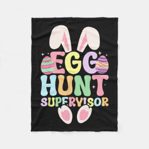 Egg Hunt Supervisor Retro Egg Hunting Party Mom Da Fleece Deken
