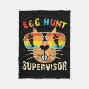 Egg Hunt Supervisor Retro Egg Hunting Party Mom Da Fleece Deken