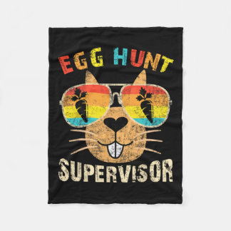 Egg Hunt Supervisor Retro Egg Hunting Party Mom Da Fleece Deken