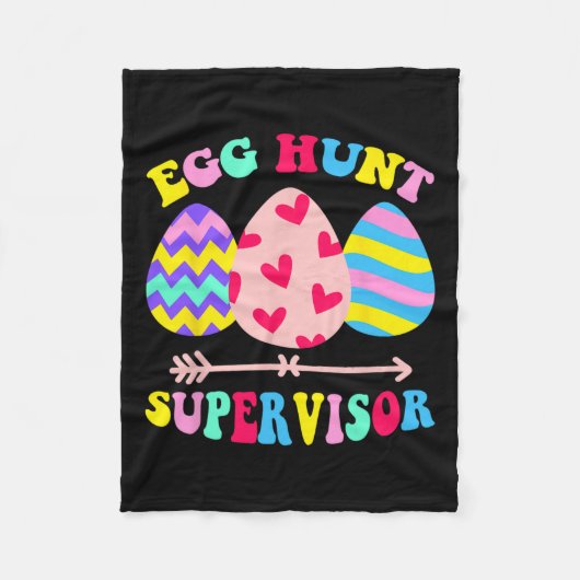 Egg Hunt Supervisor Retro Egg Hunting Party Mom Da Fleece Deken (Voorkant)