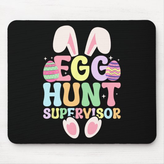 Egg Hunt Supervisor Retro Egg Hunting Party Mom Da Muismat (Voorkant)