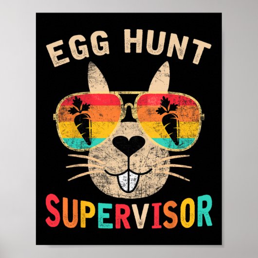 Egg Hunt Supervisor Retro Egg Hunting Party Mom Da Poster (Voorkant)