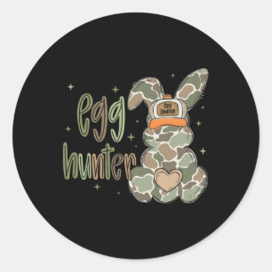 Egg Hunter Bunny Met Byckward Pet Jagen Pasen Ronde Sticker