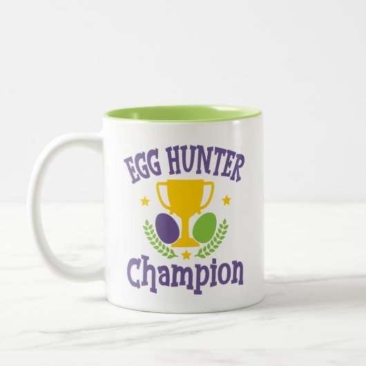 Egg Hunter Champion Moderne Paasvakantie Tweekleurige Koffiemok (Links)