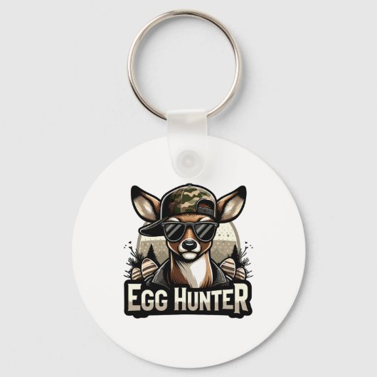 Egg Hunter Deer Buck Backward Pet Deer Hunting Eas Sleutelhanger (Voorkant)