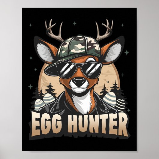 Egg Hunter Deer Buck Byckward Pet Deer Hunting Eas Poster (Voorkant)