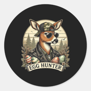 Egg Hunter Deer Buck Byckward Pet Deer Hunting Eas Ronde Sticker