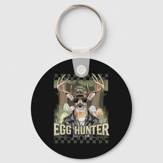 Egg Hunter Deer Buck Byckward Pet Deer Hunting Eas Sleutelhanger (Voorkant)