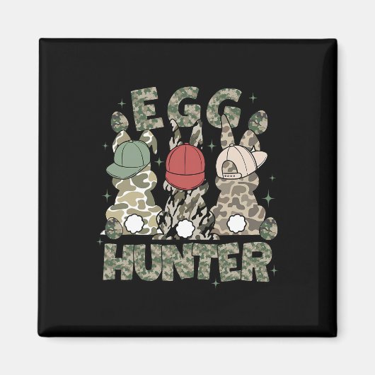 Egg Hunter Deer Buck Camo Cap Deer Hunting Easter  Magneet (Voorkant)