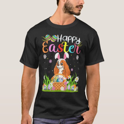 Egg Hunting Bunny Cavalier King Charles Spaniel do T-shirt (Voorkant)