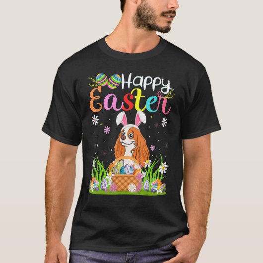 Egg Hunting Bunny Cavalier King Charles Spaniel do T-shirt (Voorkant)