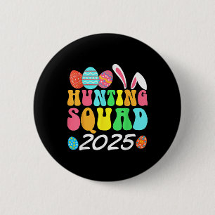 Egg Hunting Squad 2025 Easter Egg Hunt Familie Mat Ronde Button 5,7 Cm