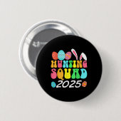 Egg Hunting Squad 2025 Easter Egg Hunt Familie Mat Ronde Button 5,7 Cm (Voorkant /achterkant)