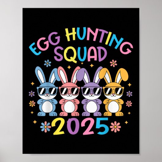 Egg Hunting Squad 2025 Happy Easter Bunny Family B Poster (Voorkant)
