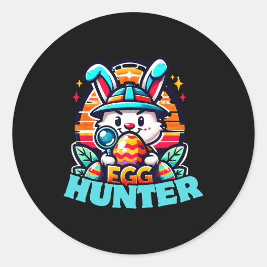 Egg Hunting Squad Graphic Easter Egg Hunt Ronde Sticker (Voorkant)