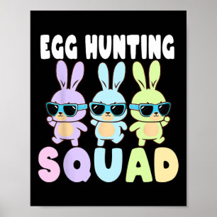 Egg Hunting Squad Grappige Paashaas Egg Hunt Poster