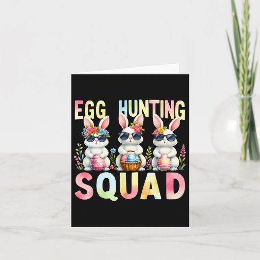 Egg Hunting Squad Paasdag Bunny Egg Hunt Happy Kaart (Voorkant)