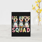 Egg Hunting Squad Paasdag Bunny Egg Hunt Happy Kaart (Gele Bloem)