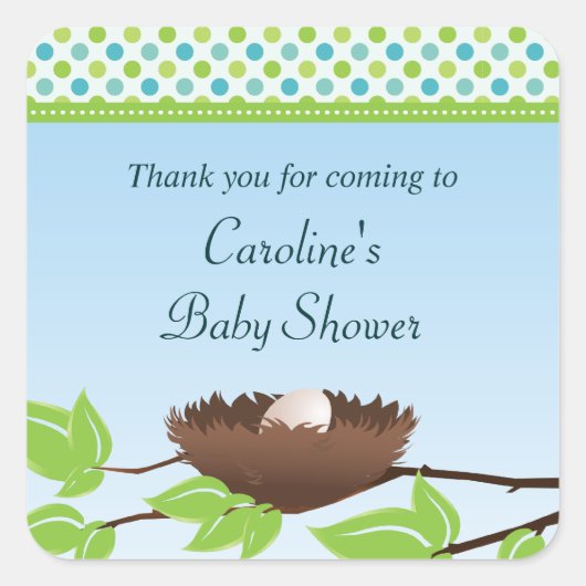 Egg in Birds Nest Baby shower Dank u Sticker (Voorkant)