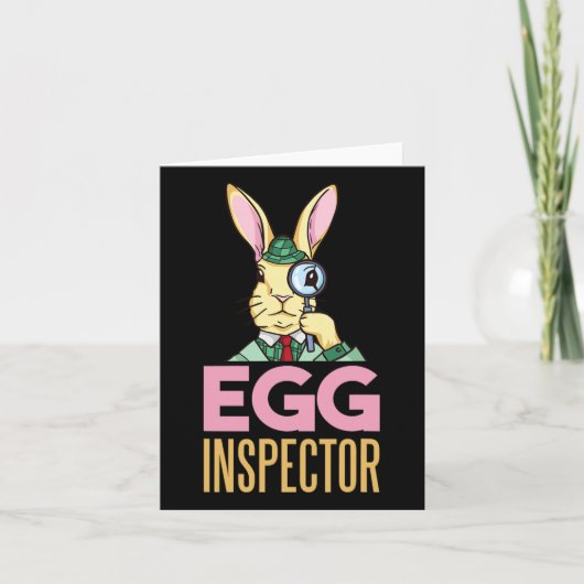 Egg Inspector Paashaas Grappig Konijn Egg Hunting Kaart (Voorkant)