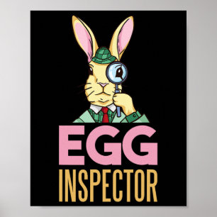 Egg Inspector Paashaas Grappig Konijn Egg Hunting Poster