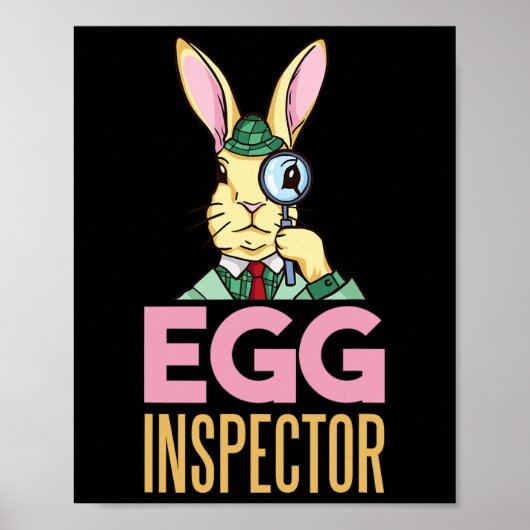 Egg Inspector Paashaas Grappig Konijn Egg Hunting Poster (Voorkant)
