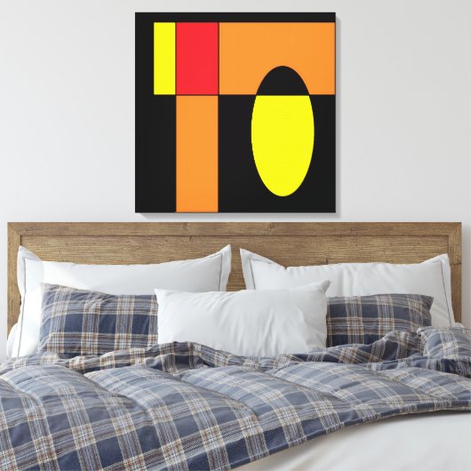 Egg Invader II - Ken Gage Abstracte kunst Canvas Afdruk (Insitu (Slaapkamer))