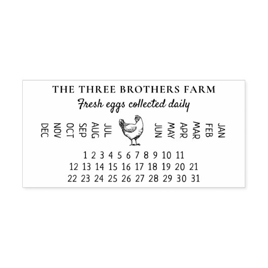  Egg Leged Date Zakelijk Boerderij Rubberstempel (Afrduk)