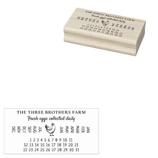  Egg Leged Date Zakelijk Boerderij Rubberstempel (Gestempeld)