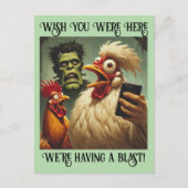 “Egg-less Encounter” Cheesy Chicken Briefkaart (Voorkant)