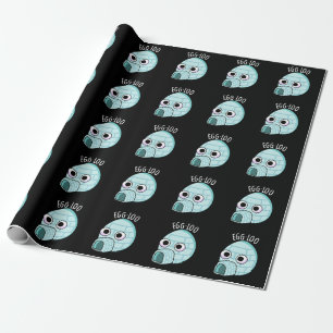 Egg-loo Funny Egg Pun Dark BG Cadeaupapier
