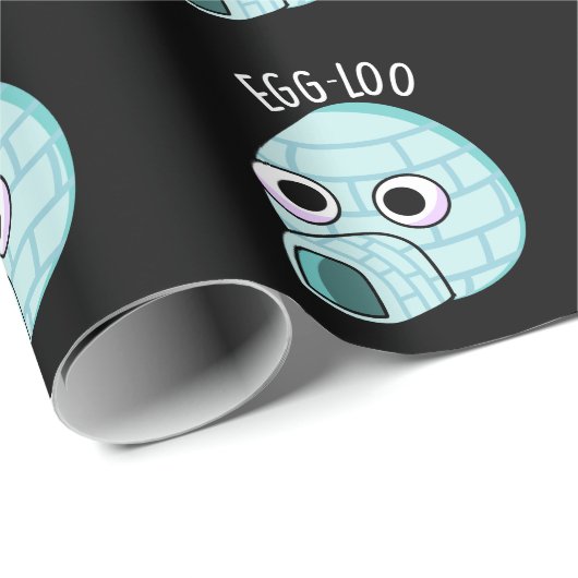 Egg-loo Funny Egg Pun Dark BG Cadeaupapier (Rol Hoek)