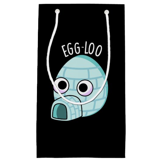 Egg-loo Funny Egg Pun Dark BG Klein Cadeauzakje (Voorkant)