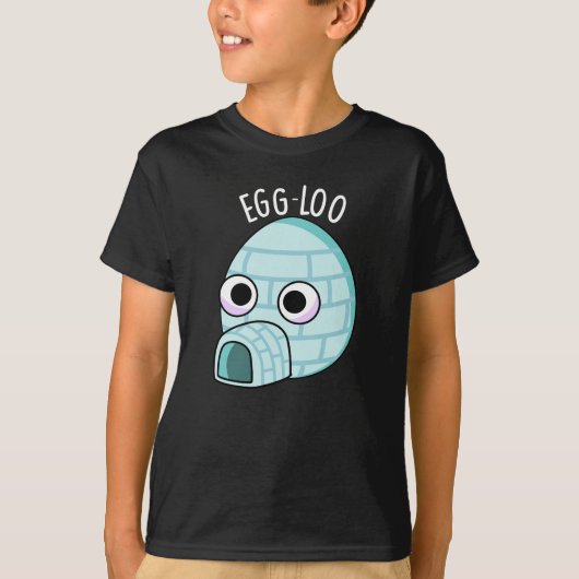 Egg-loo Funny Egg Pun Dark BG T-shirt (Voorkant)