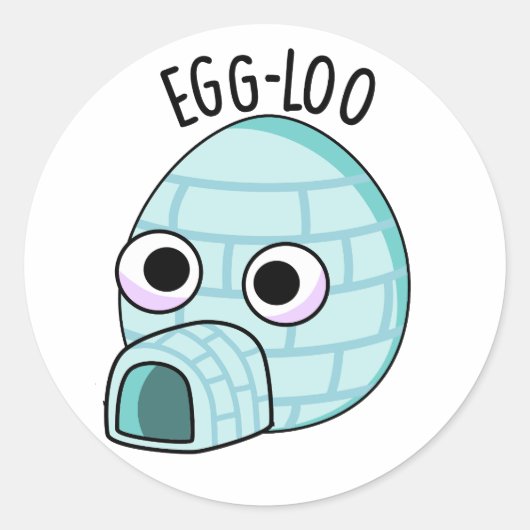 Egg-loo Funny Egg Pun Ronde Sticker (Voorkant)