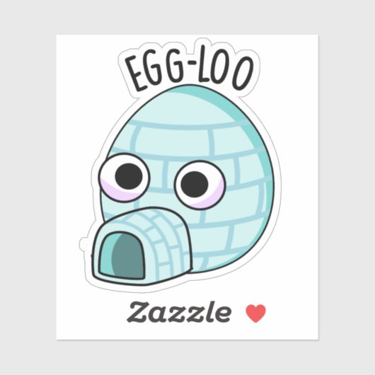 Egg-loo Funny Egg Pun Sticker (Vel)