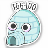 Egg-loo Funny Egg Pun Sticker (Voorkant)