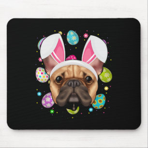 Egg Lover Bunny Ear Franse Bulldog Gezicht Paaszon Muismat