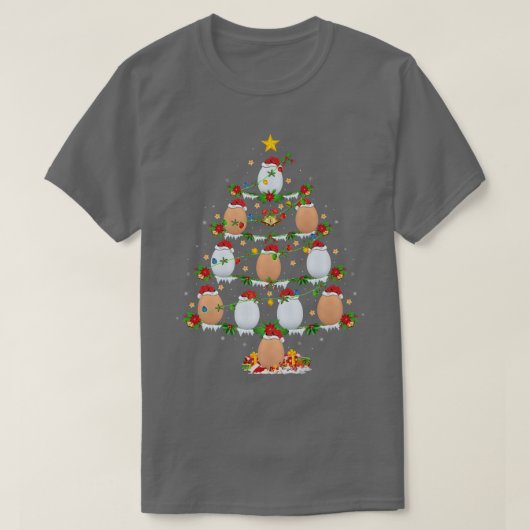 Egg Lover Xmas Lights Eggs Christmas Tree  T-shirt (Design voorkant)