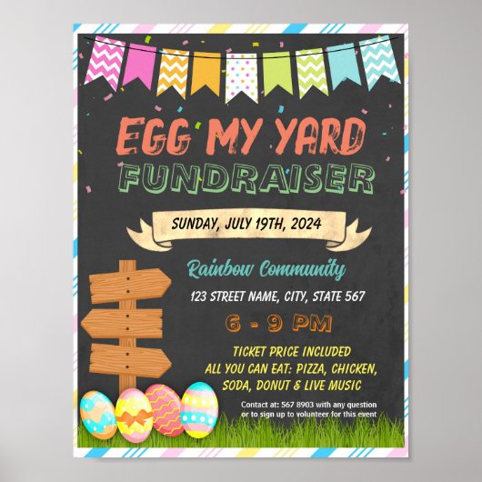 Egg My Yard Fundraiser sjabloon Poster (Voorkant)