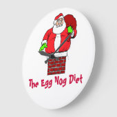 Egg Nog Diet Santa Clause Humor Joke Grote Klok (Hoek)