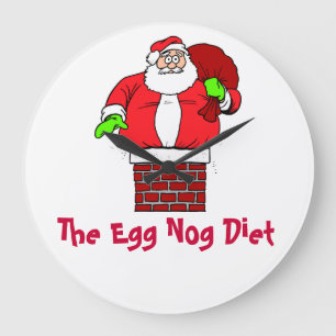 Egg Nog Diet Santa Clause Humor Joke Grote Klok