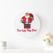 Egg Nog Diet Santa Clause Humor Joke Grote Klok (Huis)