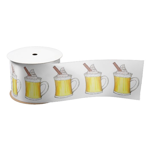 Egg Nog Eggnog Winter Holiday Ribbon Satijnen Lint (Spoel)