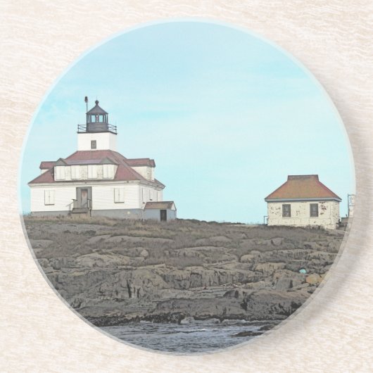 Egg Rock Lighthouse Zandsteen Onderzetter (Voorkant)