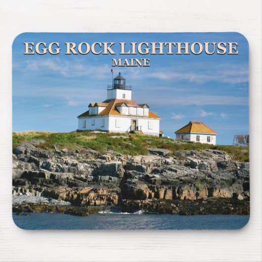 Egg Rock vuurtoren, Bar Harbour Maine Mousepad Muismat (Voorkant)