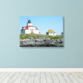 Egg Rock Vuurtoren Verpakt Canvas Print (Insitu (Houten vloer))