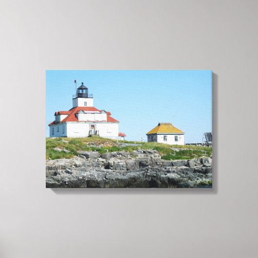 Egg Rock Vuurtoren Verpakt Canvas Print (Voorkant)