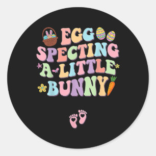 Egg Specting een beetje konijn Pasen zwangerschap  Ronde Sticker